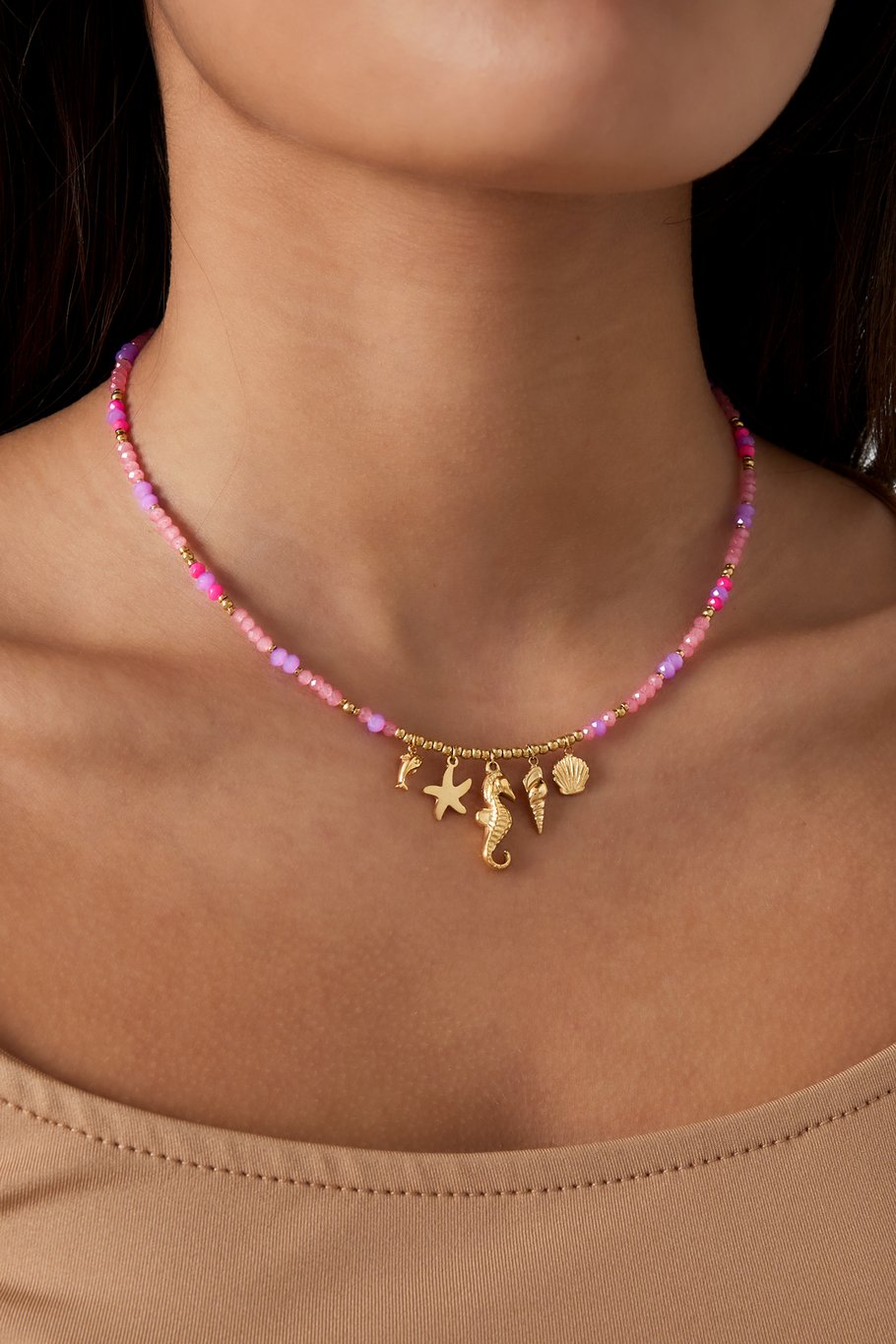 Necklace dolphin dream - Fuchsia Picture2